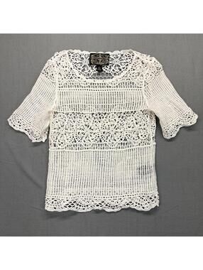 Anthropologie James Coviello Lace Top XS Crochete Summer Spring
